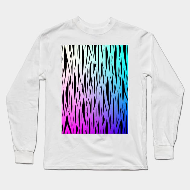 Tiger Stripes Pink Blue Long Sleeve T-Shirt by SartorisArt1